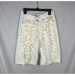 Dries Van Noten Ruffled Neopreme Shorts White Size M